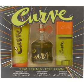 CURVE by Liz Claiborne COLOGNE SPRAY 2.5 OZ & AFTERSHAVE BALM 3.4 OZ & DEODORANT STICK 1.7 OZ