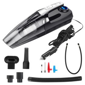 4 in 1 Car Handheld Vacuum Cleaner Corded DC 12V Car Auto Home Duster Tire Inflator Pump Pressure Gauge Wet Dry