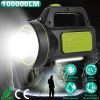 100000LM Super Bright LED Searchlight Portable Handheld Flashlight