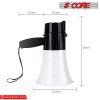 5Core Megaphone Handheld with LED lights Bullhorn Cheer Loudspeaker Bull Horn Speaker Megaphono Siren Torch Flashlight Sling Strap Portable 148 LED