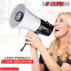 5Core Megaphone Handheld with LED lights Bullhorn Cheer Loudspeaker Bull Horn Speaker Megaphono Siren Torch Flashlight Sling Strap Portable 148 LED