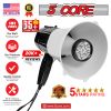 5Core Megaphone Handheld with LED lights Bullhorn Cheer Loudspeaker Bull Horn Speaker Megaphono Siren Torch Flashlight Sling Strap Portable 148 LED