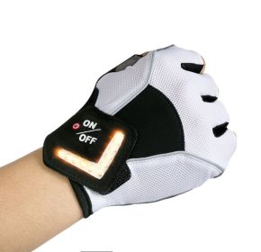 Flashlight Gloves Gifts for Men Automatic Induction Steering Light Glove Ride Warning Light Glove (Color: White, size: XL)