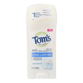 Tom's of Maine Natural Long-Lasting Deodorant Stick Unscented - 2.25 oz Each - Case of 6 (SKU: 585653)