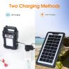 Portable Solar Power Station Rechargeable Backup Power Bank w/Flashlight 3 Lighting Bulbs For Camping Outage Garden Lamp